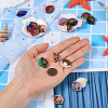 16Pcs 8 Colors Opaque Resin & Walnut Wood Connector Charms RESI-TA0002-71-6
