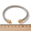 304 Stainless Steel Cuff Bangles BJEW-M136-01A-PG-5