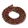 Electroplate Glass Beads Strands GLAA-H021-01B-FP10-4