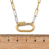 3.5MM Duo Tone Brass Paperclip Chain Necklaces with 304 Stainless Steel Screw Clasps NJEW-JN06537-4