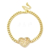 Brass Micro Pave Cubic Zirconia Link Bracelets BJEW-S158-13G-B-4