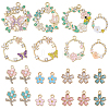 30Pcs 15 Styles Rack Plating Alloy Enamel Pendants FIND-SC0021-88-1