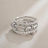 Brass Micro Pave Cubic Zirconia Finger Rings FS-WG6545E-04-1