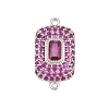 Brass Micro Pave Cubic Zirconia Connector Charms CU-CBAAB9C-01P-03-1