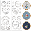 4 Sheets 11.6x8.2 Inch Stick and Stitch Embroidery Patterns DIY-WH0455-177-1