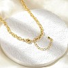 Brass Textured Cable Chain Necklaces NJEW-A042-12G-01-4
