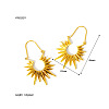 Sunflower Stainless Steel Hoop Earrings for Women ZH6768-2-2