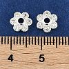 Brass Micro Pave Clear Cubic Zirconia Bead Caps KK-I719-07S-3