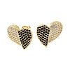 Brass Pave Cubic Zirconia Stud Earrings EJEW-M088-06G-04-1