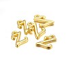 Golden Plated Alloy Letter Pendants PALLOY-J718-01G-Z-2