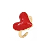 Brass Enamel Adjustable Cuff Rings for Women RJEW-C139-09G-4