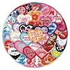 PVC Self-Adhesive Cartoon Love Heart Stickers STIC-PW0020-05-3