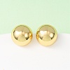 Half Round Brass Stud Earrings EJEW-D346-07G-2