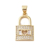 Brass Micro Pave Clear Cubic Zirconia Pendants KK-I712-47G-1