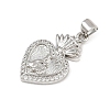 Brass Micro Pave Cubic Zirconia Pendants KK-P323-11U-P01-2
