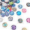 Yilisi Printed Glass Half Round/Dome Cabochons GGLA-YS0001-01-14