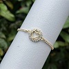 Adjustable Brass Pave Clear Cubic Zirconia Ring Link Slider Tennis Bracelets for Women WG91A5E-02-1