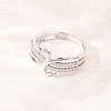 Brass Micro Pave Clear Cubic Zirconia Finger Rings for Women RJEW-C168-03P-3