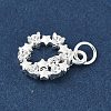 925 Sterling Silver Micro Pave Clear Cubic Zirconia Star Ring Charms STER-S011-05S-2