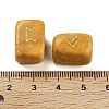 Rectangle Natural Topaz Jade Rune Stones G-Z059-01F-3