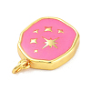 Real 18K Gold Plated Rack Plating Brass Enamel Pendants KK-M293-29G-02-2