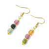 Natural Tourmaline Dangle Earrings EJEW-JE07308-01-4