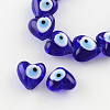 Heart Evil Eye Lampwork Bead Strands LS-LAMP-R119-01-1