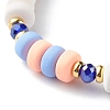 Handmade Polymer Clay Beads Stretch Bracelets BJEW-JB06490-01-4