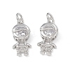 Brass Micro Pave Cubic Zirconia Pendants KK-E068-VB201-2