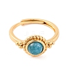 Round Natural Apatite Adjustable Rings RJEW-Q817-03G-02-2