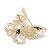 Butterfly Brass Cubic Zirconia Brooches  JEWB-Q013-01G-2