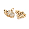 Brass Micro Pave Black Cubic Zirconia Pendants CU-CBA3F77-05G-2