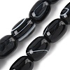 Natural Banded Agate/Striped Agate(Dyed & Heated) Beads Strands G-H324-01H-1