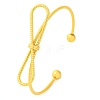 Bowknot Brass Cuff Bangles for Women BJEW-F477-05G-1