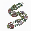 Natural Indian Agate Beaded Necklaces NJEW-S395-12-1