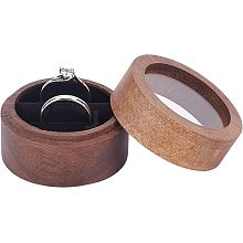 Walnut Wooden Engagement Ring Boxes CON-WH0072-88