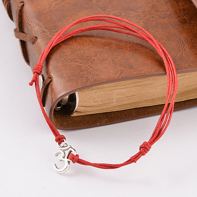 Trendy Waxed Cord Bracelets BJEW-JB02096-03-1