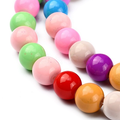 Baking Paint Glass Beads Strands X-DGLA-MSMC001-11-1