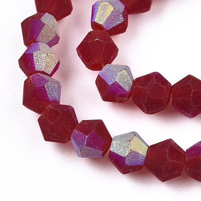Imitate Austrian Crystal Bicone Frosted Glass Beads Strands GLAA-F029-TM2mm-A27-1