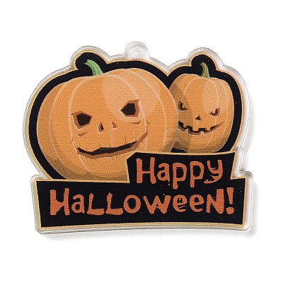 Halloween Theme Double Sided Printed Acrylic Pendants OACR-Z023-02C-1
