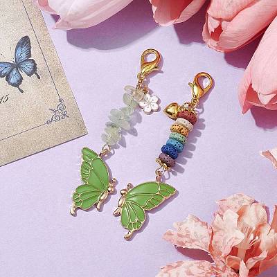 Butterfly Alloy Enamel Pendants Decoraiton HJEW-JM01637-01-1