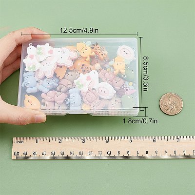 48Pcs 12 Styles Opaque Resin Pendants FIND-SC0003-24-1