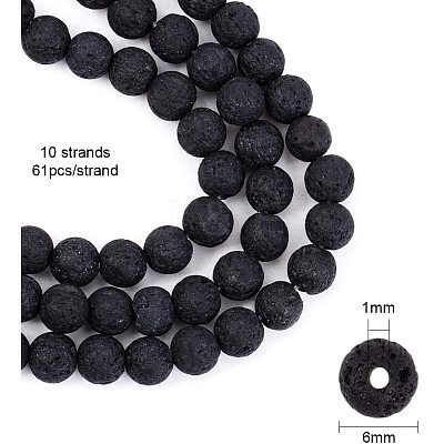 Natural Lava Rock Beads Strands G-OC0001-38-6mm-1