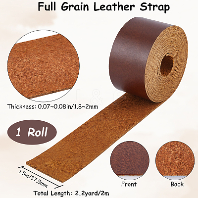 2M Flat AB Grade Cowhide Leather Cord AJEW-WH0479-73C-03-1