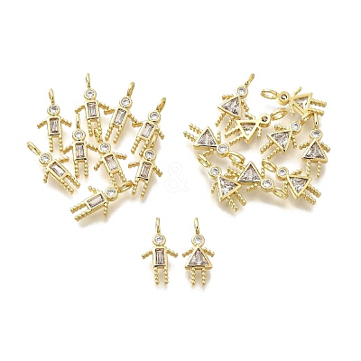Brass Micro Pave Cubic Zirconia Pendants LS-KK-D339-02G-04-1