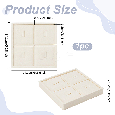 4-Slot Microfiber Ring Organizer Display Stands ODIS-WH0050-15C-01-1