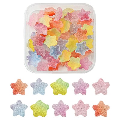 50Pcs Opaque Resin Cabochons RESI-FS0001-57-1