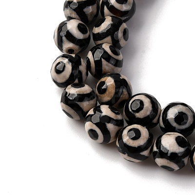 Tibetan Style 3-Eye dZi Beads TDZI-G341-8mm-08-1