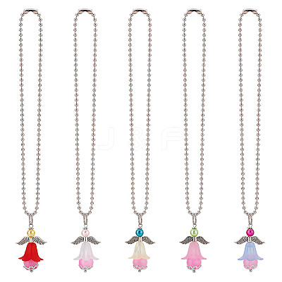 Acrylic Angel Pendant Decoration HJEW-PH01837-1