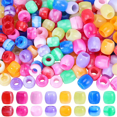 320Pcs 16 Colors  Acrylic European Beads MACR-PA0001-75-1